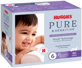 Huggies-Pure-Sensitive-Nappy-Pants-40-Pack-54-Pack on sale