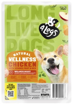 4+Legs+Natural+%2B+Wellness+Boost+Meatballs+Dog+Food+Tray+870g
