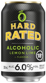 NEW+Hard+Rated+Lemon+Lime+6%25+Cans+4x330mL