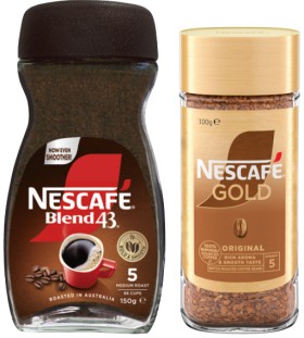 Nescaf%26eacute%3B+Blend+43+Instant+Coffee+140%E2%80%91150g+or+Gold+90%E2%80%91100g+Selected+Varieties
