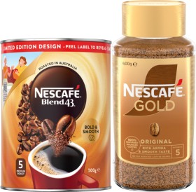 Nescaf-Blend-43-Instant-Coffee-500g-or-Gold-Original-400g-Selected-Varieties on sale