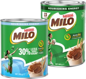 Nestl-Milo-Original-460g-or-Milo-30-Less-Added-Sugar-395g on sale