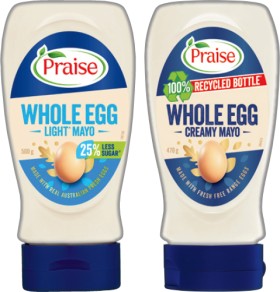 Praise-Whole-Egg-Squeezy-Mayo-470500g-Selected-Varieties on sale
