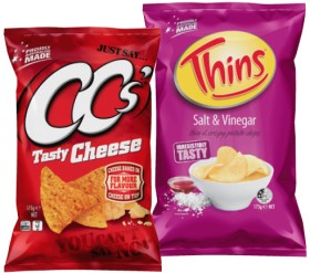 Thins-Chips-150175g-CCs-Corn-Chips-or-French-Fries-175g-Selected-Varieties on sale