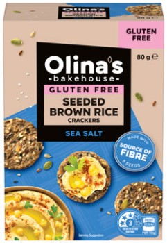 NEW-Olinas-Bakehouse-Gluten-Free-Seeded-Brown-Rice-Sea-Salt-Crackers-80g on sale