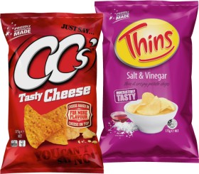 Thins+Chips+150%E2%80%91175g%2C+CC%26rsquo%3Bs+or+The+Natural+Chip+Co.+Chips+175g+Selected+Varieties
