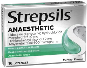 Strepsils+Anaesthetic+Menthol+Throat+Relief+Lozenges+16+Pack%2A