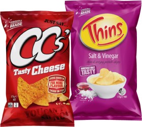 Thins+Chips+150%E2%80%91175g%2C+CC%26rsquo%3Bs+or+The+Natural+Chip+Co.+Chips+175g+Selected+Varieties