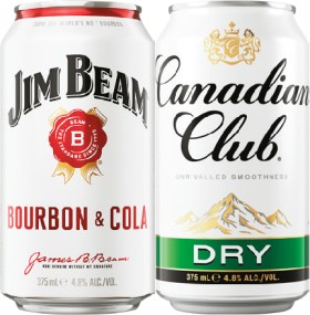 Jim+Beam+White+4.8%25+Premix+Range+Cans+375mL+or+Canadian+Club+4.8%25+Premix+Range+Cans+375mL+6+Pack