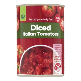 Woolworths-Diced-Italian-Tomatoes-400g on sale
