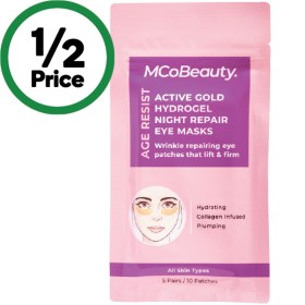 MCoBeauty+Age+Resist+Active+Gold+Hydrogel+Night+Repair+Eye+Masks+Pk+5