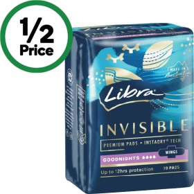 Libra+Invisible+Pads+Goodnights+Pk+10
