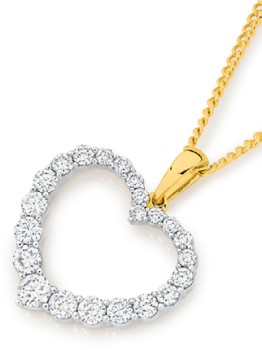 Alora-9ct-Gold-Lab-Grown-Diamond-Heart-Pendant on sale