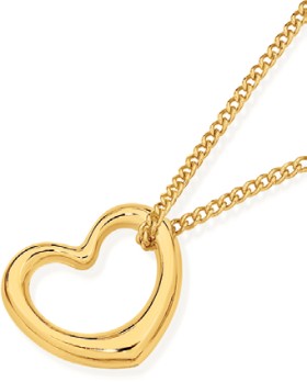 9ct-Gold-14mm-Open-Heart-Floating-Pendant on sale