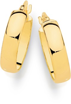 9ct-Gold-4x12mm-Half-Round-Hoop-Earrings on sale