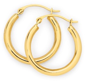 9ct-Gold-2x12mm-Hoop-Earrings on sale