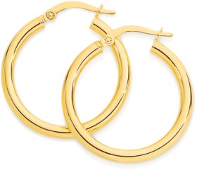 9ct-Gold-25x20mm-Polished-Hoop-Earrings on sale