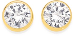 9ct-Gold-Cubic-Zirconia-Bezel-Set-Stud-Earrings on sale