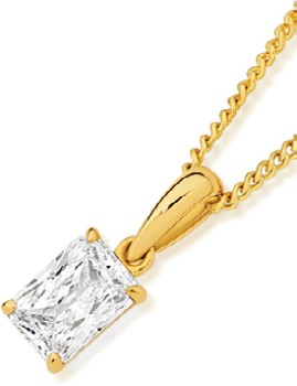 9ct-Gold-Cubic-Zirconia-Pendant on sale