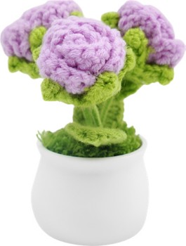 Purple-Roses-Crochet-Flowers on sale