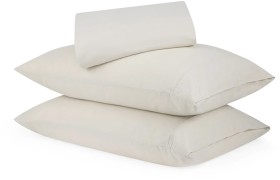Cotton-Linen-Sheet-Set-Queen-Bed-Natural on sale