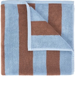 Stripe+Cotton+Bath+Towel+-+Brown