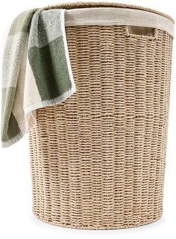 Round+Paper+Rope+Hamper+with+Lid+-+Beige