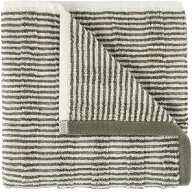 Micro+Stripe+Cotton+Hand+Towel+-+Green