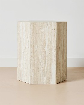 Travertine+Side+Table