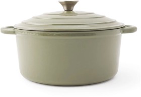 5L+Cast+Iron+Casserole+-+Green
