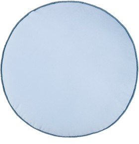 40cm+Velvet+Round+Cushion+-+Blue