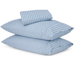 225+Thread+Count+Stripe+Cotton+Sheet+Set+-+Double+Bed%2C+Blue