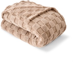 Check+Jacquard+Blanket+-+Queen%2FKing+Bed%2C+Mocha