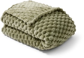 Plush+Jacquard+Blanket+-+Queen%2FKing+Bed%2C+Green