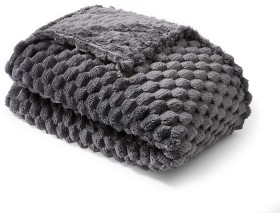 Plush+Jacquard+Blanket+-+Queen%2FKing+Bed%2C+Charcoal