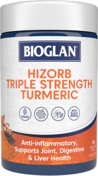 Bioglan+Hi-Zorb+Triple+Strength+Turmeric+100+Tablets