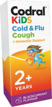 NEW-Codral-Kids-2-Years-Cold-Flu-Cough-Immunity-Support-Blackcurrant-200mL on sale