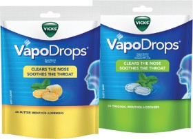 Vicks-VapoDrops-Butter-Menthol-or-Original-Menthol-24-Lozenges on sale