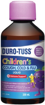 Duro-Tuss-Childrens-Cough-Cold-Flu-Liquid-Immune-Support-200mL on sale