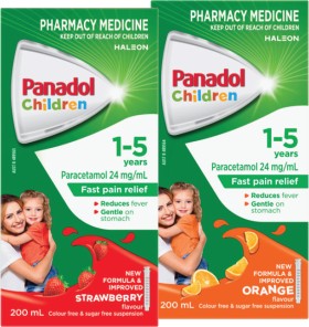 Panadol-Children-1-5-Years-Strawberry-or-Orange-Flavour-200mL on sale