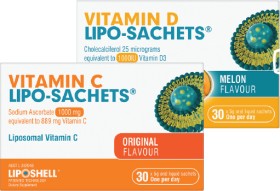 Lipo-Sachets-Vitamin-C-Original-or-Vitamin-D-Melon-Flavour-30-x-5g-Sachets on sale