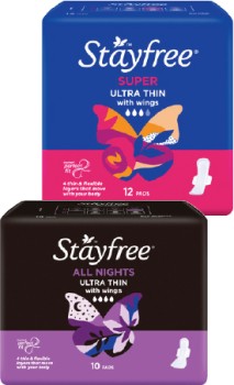 Stayfree-Ultra-Thin-with-Wings-12-or-10-Pads on sale