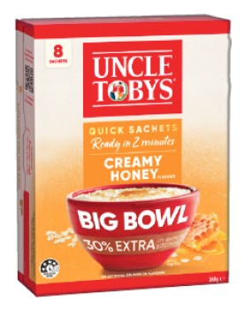 Uncle+Tobys+Big+Bowl+Rolled+Oats+Quick+Sachets+8+Pack+Selected+Varieties