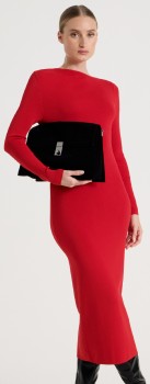 Blaq-Asymmetrical-Off-Shoulder-Knit-Midi-Dress-in-Red on sale