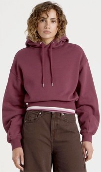 Grab-Pleated-Back-Hooded-Sweat-Burgundy on sale
