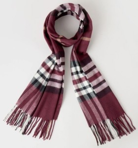 Regatta-Plaid-Cashmink-Scarf-Burgundy on sale