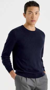 Blaq-Merino-Knitwear-Navy on sale