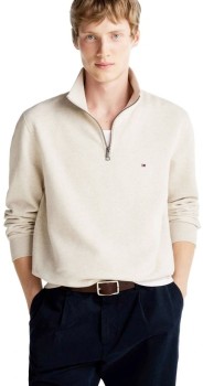 Tommy-Hilfiger-Essential-Cotton-14-Zip-Knit-White on sale