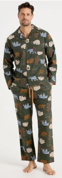 Soho-Mens-Flannelette-PJ-Set-Winter-Bears on sale