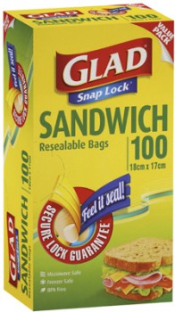 Glad+Snap+Lock+Resealable+Sandwich+Bags+100+Pack